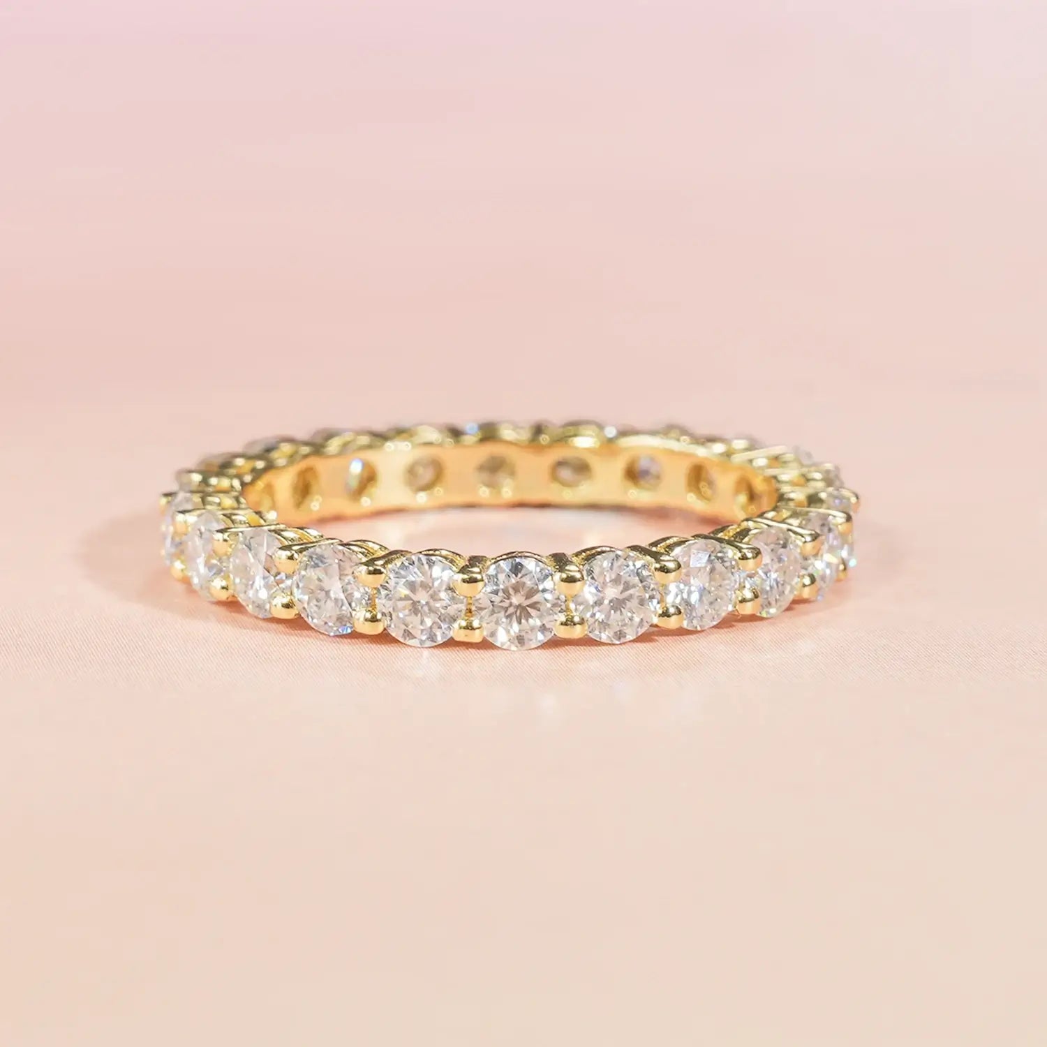 Round Cut Moissanite Eternity Ring