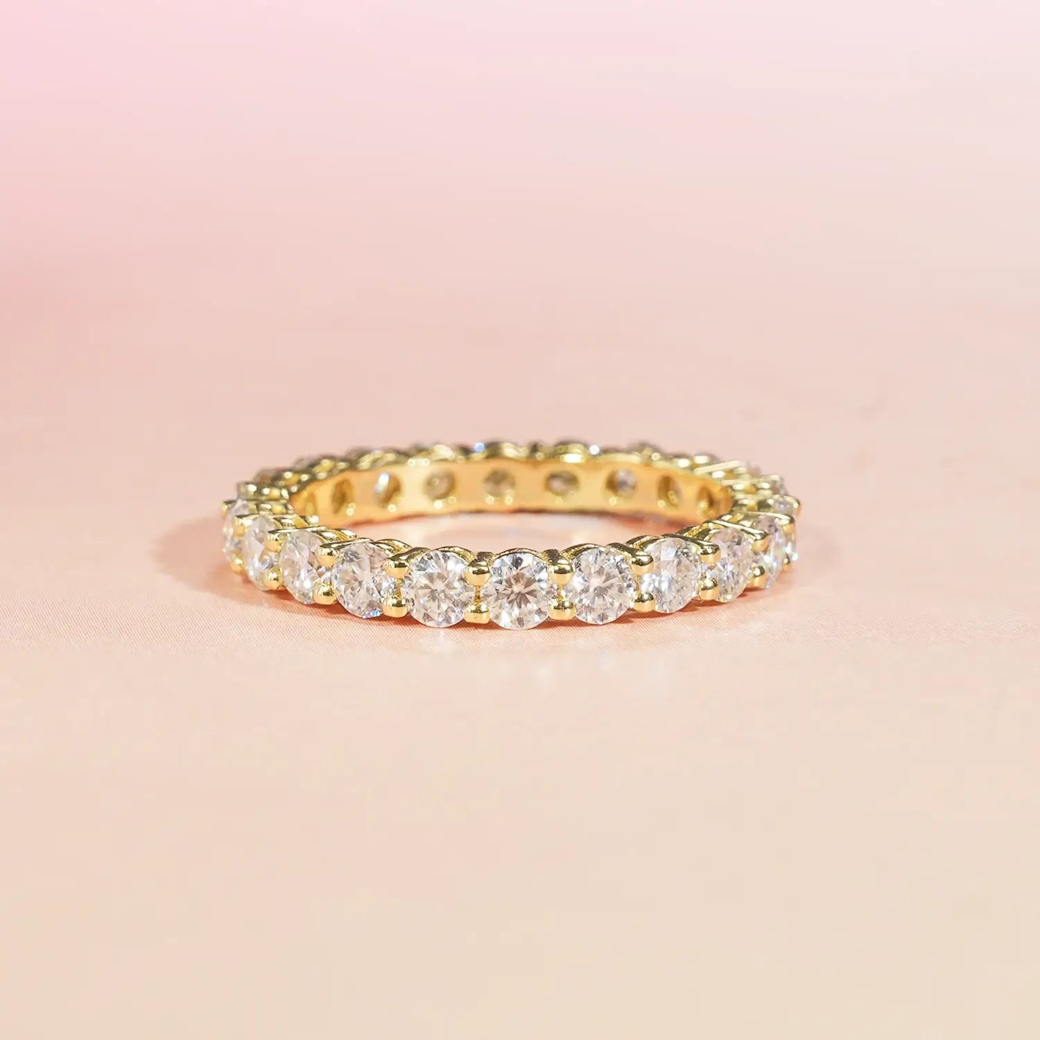 Round Cut Moissanite Eternity Ring