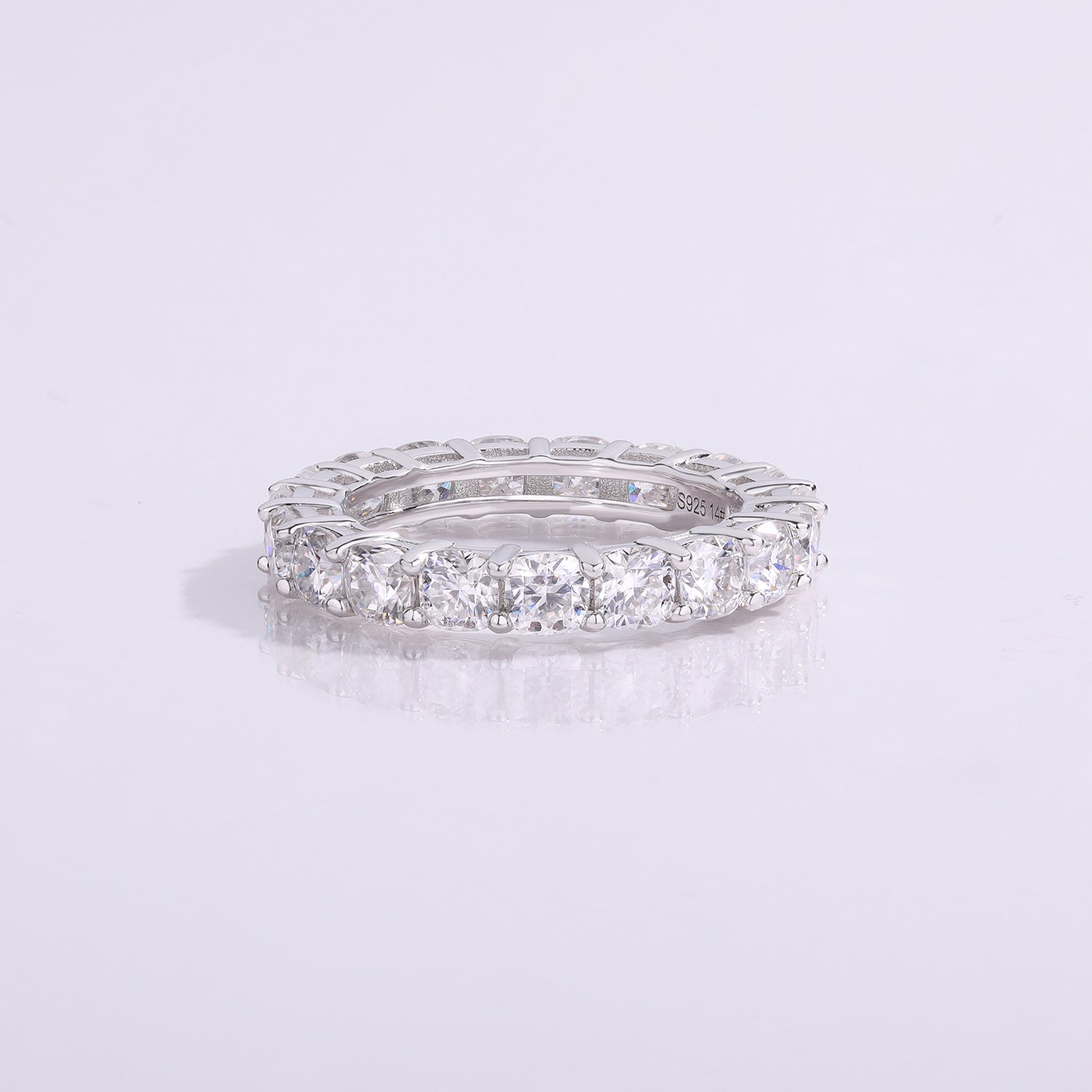 Cushion Cut Moissanite Eternity Ring