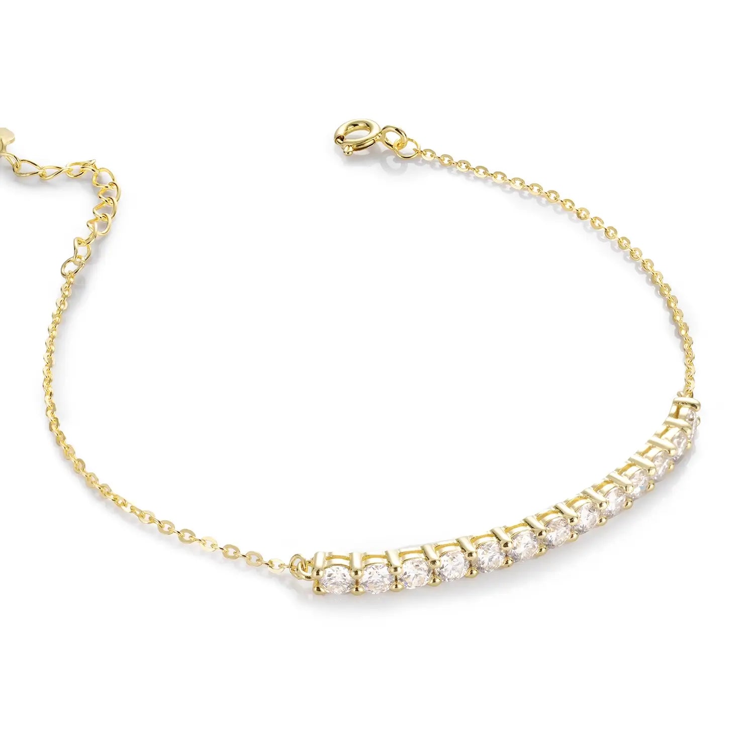 Graceful Moissanite With Bar Style Bracelet