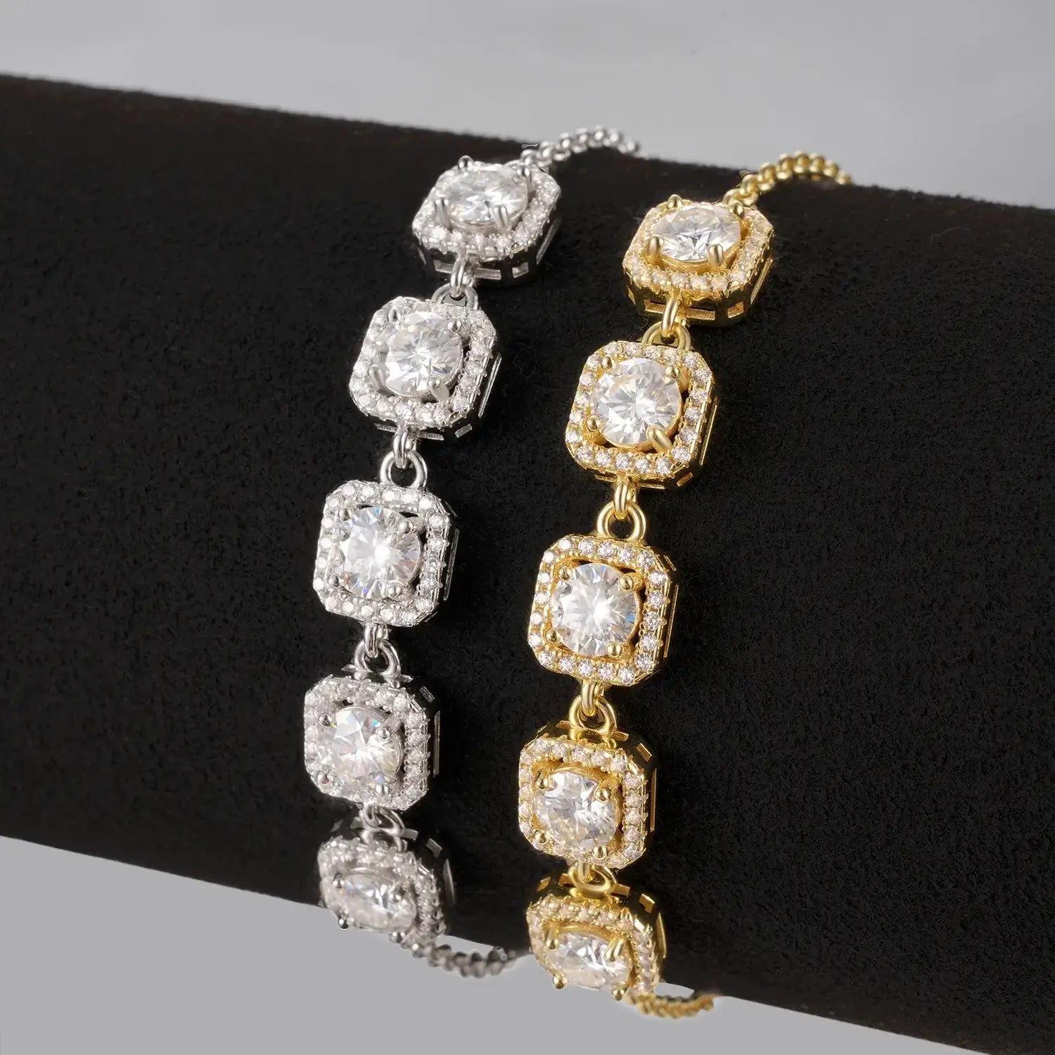 Sophisticated Moissanite Halo Bracelet 2.5 T.W.CT