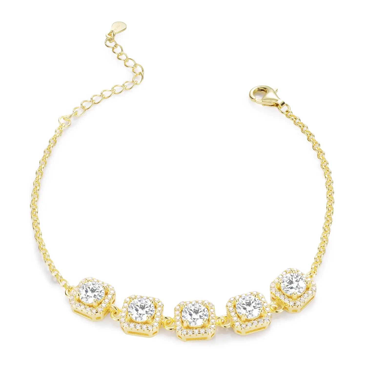 Sophisticated Moissanite Halo Bracelet 2.5 T.W.CT