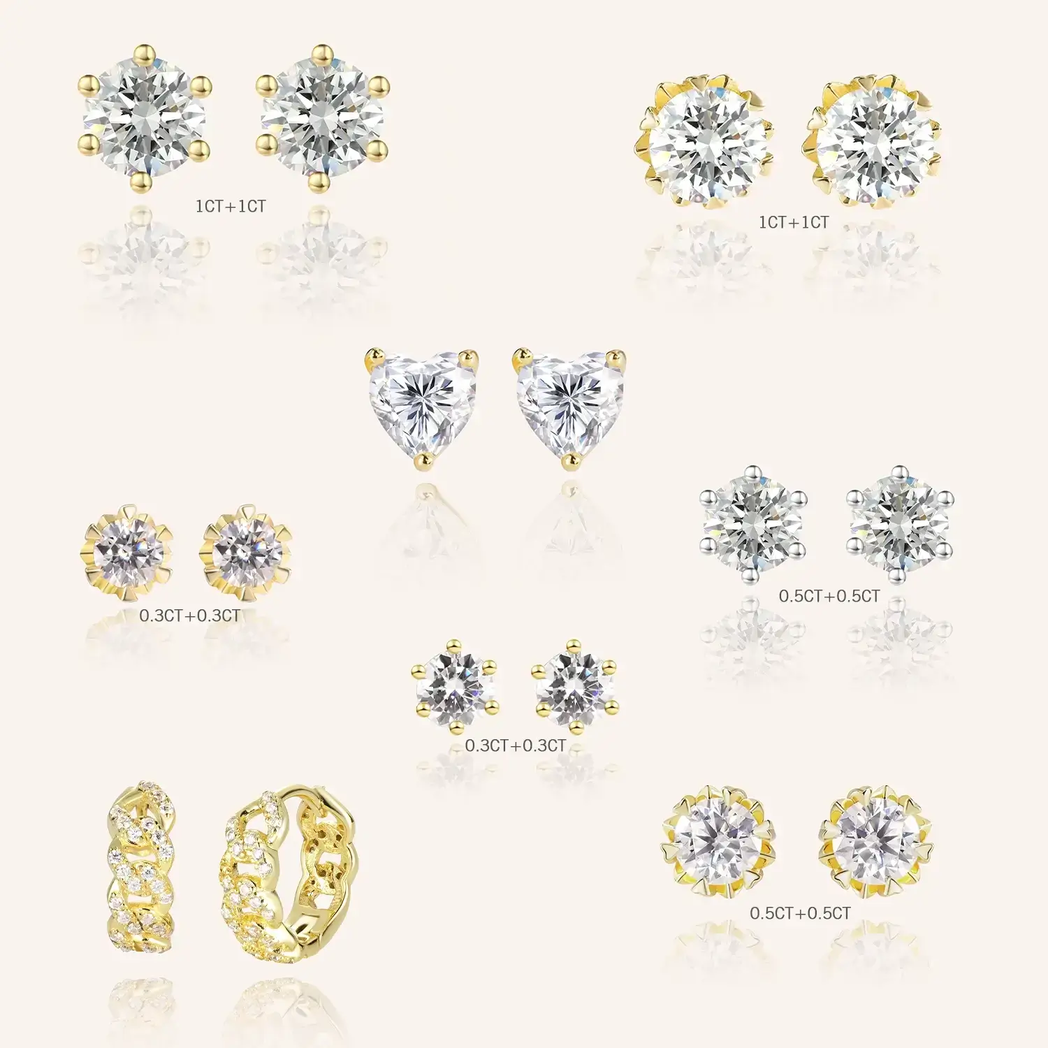 $109 Moissanite Mystery Box – Get Mix 2 Earrings