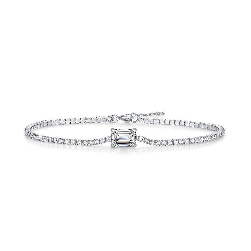 Emerald Cut Moissanite Tennis Bracelet